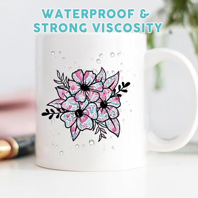 Tintnut Watercolor Floral Permanent Vinyl Adhesive Vinyl 10 Sheets 12x10in | - Image 5