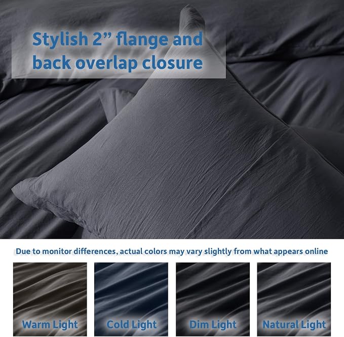 Nestl Dark Grey Duvet Cover Queen Size - Image 8