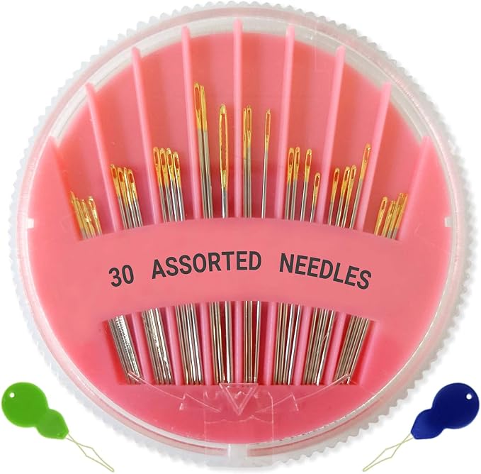 30 Pack Premium Hand Sewing Needles, 6 Sizes Assorted Sewing Needles by JekiiNova-JustforElegance