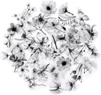 50Pcs Transparent Black and White Waterproof Plant Stickers - Image 2