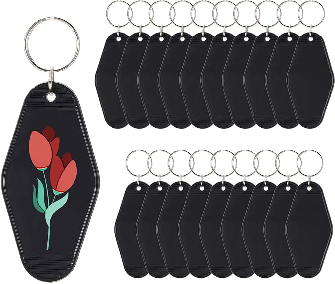 Yoption 20pcs Blank Motel Keychain Bulk by Yoption