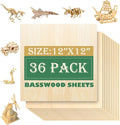 36 Pack 12"x12" Basswood Sheets 1/8", 3mm by QSJQllo