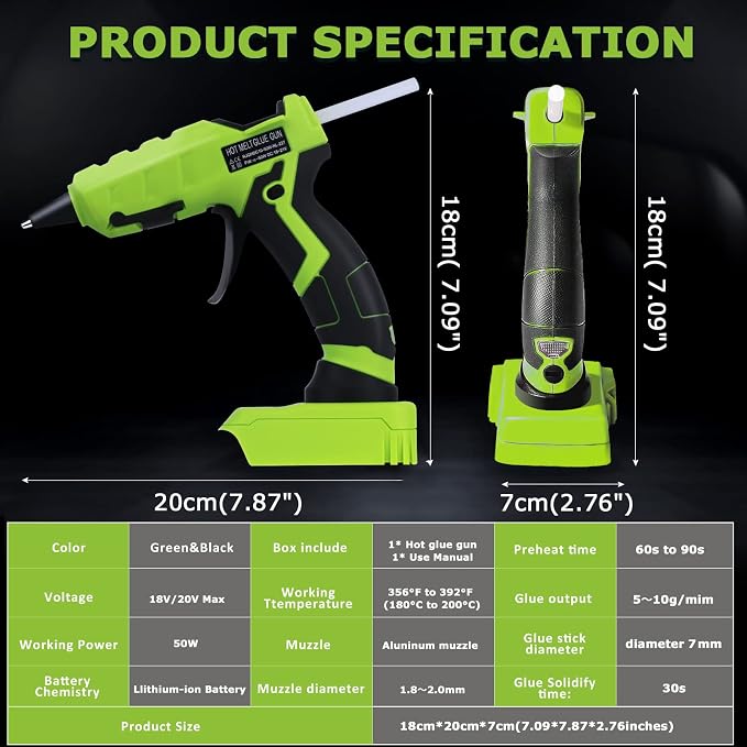 Cordless Hot Glue Gun for Black+Decker, Suitable for Black+Decker 20V MAX - Image 7