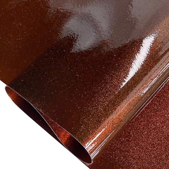 ONEART | Brown Transparent Glitter Vinyl Roll, 0.7 mm Solid Clear PVC Jelly - Image 3