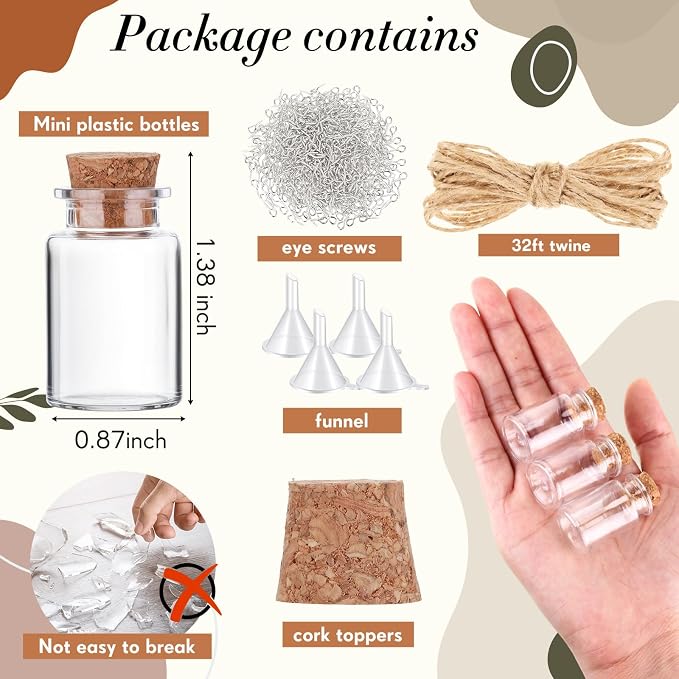 Bokon 50 Packs Mini Plastic Bottles - Image 2