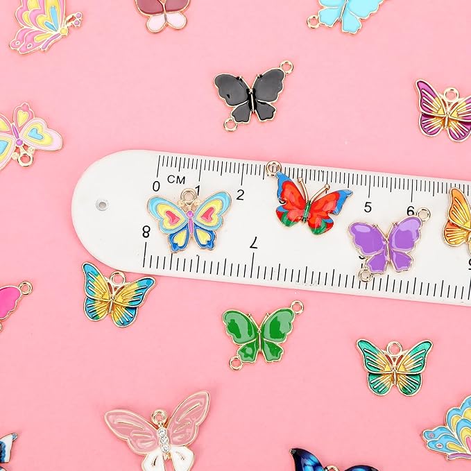 MARFOREVER 40Pcs/20 Pairs Butterfly Charms, Mixed Butterflies Charms - Image 3