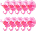 Antimbee Suction Cup Hooks,10 Pack Reusable Suction Cup Hangers,Removable Small Suction Cups for Shower,Bathroom,Glass,Door,Windows,Kitchen-Up to 11 lbs on Smooth Surface (Transparent Pink)