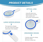 Magnifying Glass with 12 LED Lights, Double Glass Lens Handheld Illuminated - Image 2