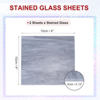 PATIKIL 4 x 4 Inch Transparent Stained Glass Sheets, 2 Sheets Mosaic Glass - Image 2