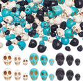 arricraft 144 Pcs 4 Sizes Skull Beads, Synthetic Turquoise Skull Head Beads by ARRICRAFT