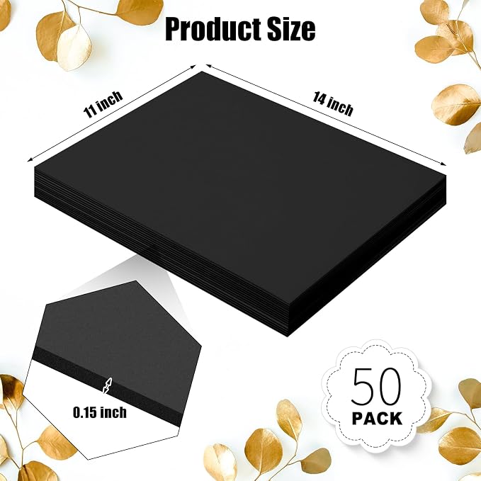 Frienda 50 Pack Black Foam Board Foam Poster Boards 11 x 14 Inch - Image 2