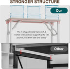 TEMI Small Computer Desk Folding Table - Image 5