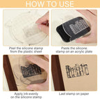 GLOBLELAND Books Clear Stamps Library Card Silicone Clear Stamp Reading List - Image 3