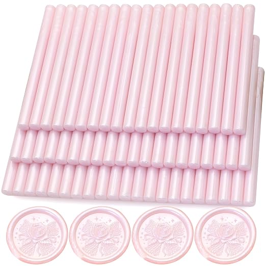 60pcs Wax Seal Sticks with Glue Gun Kit, Light Pink Sealing Wax Sticks - Image 4