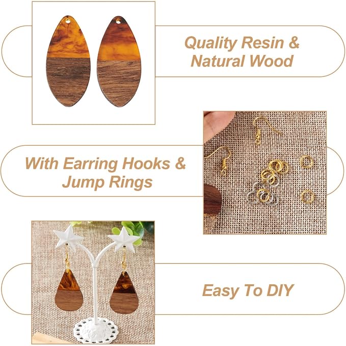 FASHEWELRY Resin Wood Earring Kit - Image 5