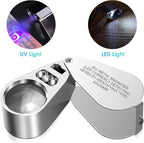 Leffis 2 Pack 40X Jewelers Loupe Magnifier Magnifying Glasses, LED/UV - Image 2