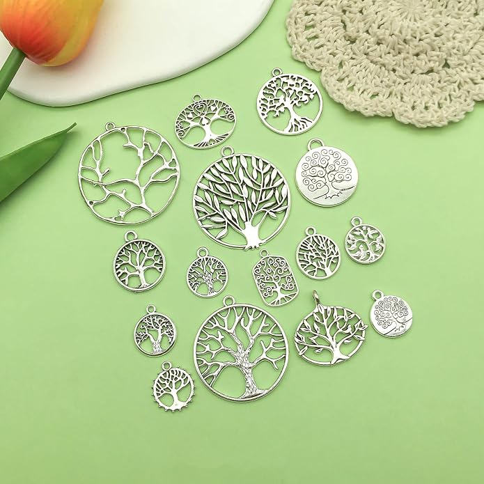 Valentine's Day Heart Charms Set, Decorative Rose and Flower Designs - Image 6