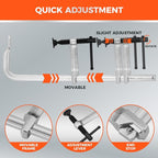 HORUSDY 4-Pack 12-Inch Bar Clamp Set, Light Duty Drop Forged Steel F Clamps - Image 5