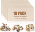 18 Pack 12x24x1/8 Inch Basswood Sheets, Large Size Basswood by VKIZA