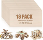18 Pack 12x24x1/8 Inch Basswood Sheets, Large Size Basswood by VKIZA