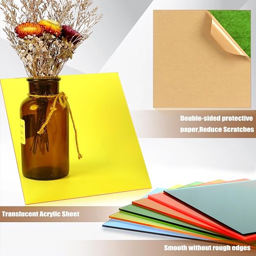 Adrattnay Transparent Colored Acrylic Sheets 1/8" Thick, Sign Making, DIY - Image 5