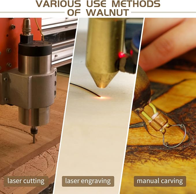 48 Pcs Walnut Unfinished Wood Craft, School DIY Projects, CNC Cutting, and Wood - Image 3