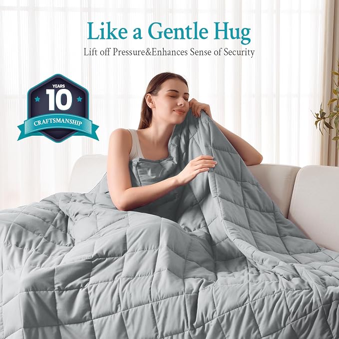 Topblan Weighted Blanket Queen Size 15lbs, Soft Cooling Weighted Blanket - Image 2