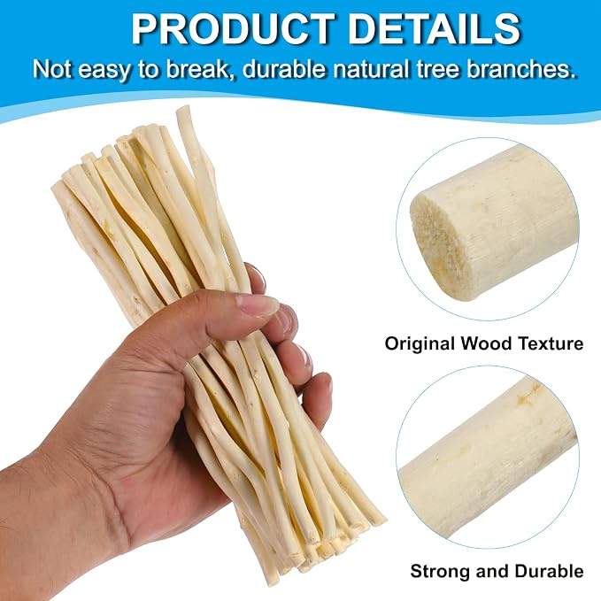 PATIKIL 60 Pcs / 50cm Wood Log Sticks, 0.2-0.5inch in Diameter Natural Driftwood - Image 3