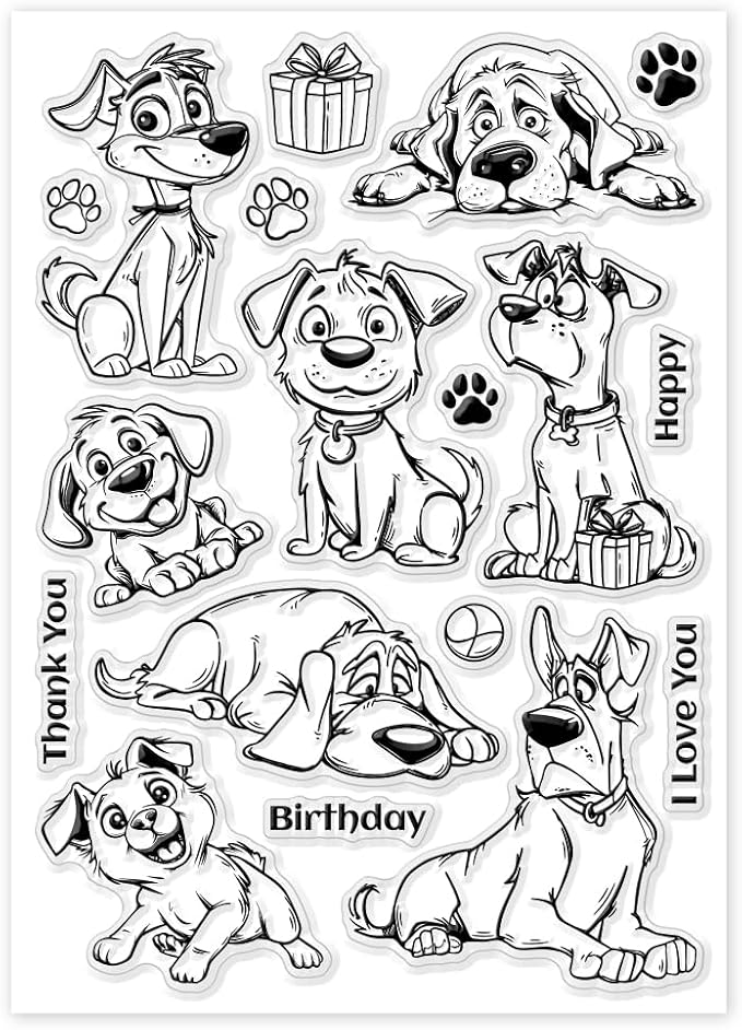 GLOBLELAND Cartoon Dog Clear Stamps - Image 8