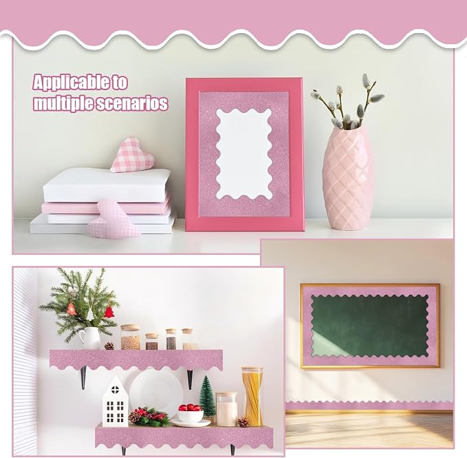 70Ft Shine Bulletin Board Borders，Scalloped Poster Boards Decorations Trim - Image 4