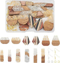 FASHEWELRY 24Pcs Gold Foil Resin Wood Earring Charms Teardrop Drop Rectangle by FASHEWELRY