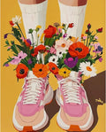 Paint by Numbers Kit for Adults, Sneakers DIY Painting Kit, 16x20 Inch | Flower by CytheronDIYKit