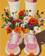 Paint by Numbers Kit for Adults, Sneakers DIY Painting Kit, 16x20 Inch | Flower by CytheronDIYKit