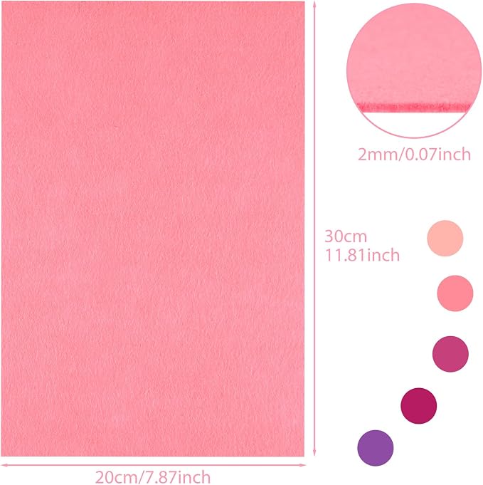 NEBURORA 20 Pcs 2mm Thick Stiff Felt Sheets - Image 2