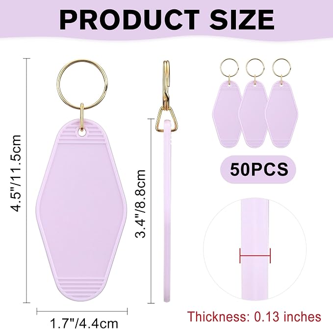 Yoption 50pcs Blank Motel Keychain Bulk - Image 3
