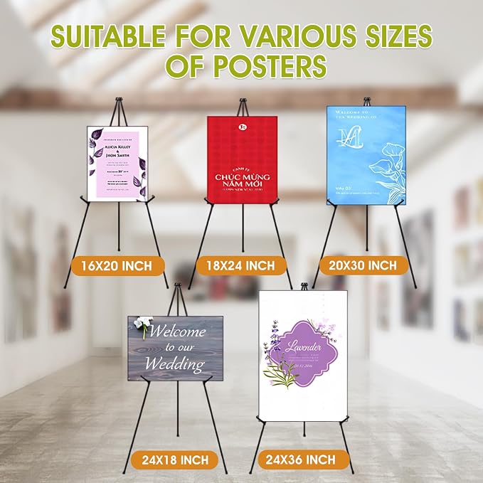 AROIC 63 "Easel Stand for Display, 20 Pack Portable Foldable Metal Easel - Image 9