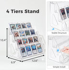 DEEIF 4 Tier Acrylic Trading Card Display Stand, Toploaders, PSA Graded Cards - Image 4