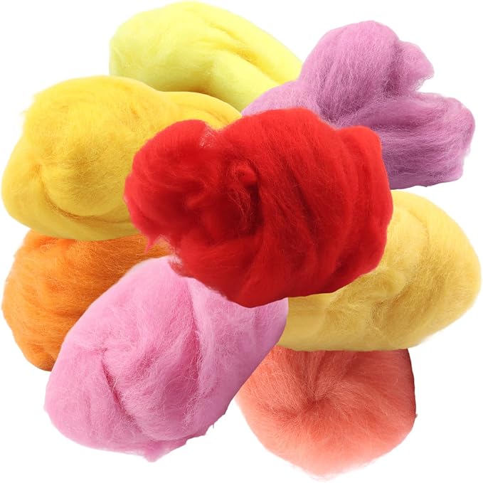 Needle Felting Wool Set, 8 Colors | 10g Each Pack, 2.8 Oz Total, Roving Yarn - Image 2
