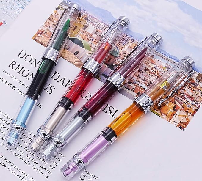 Lanxivi 4 x Yongsheng 3008 Fountain Pen Upgrated Fine Nib, Piston Filling - Image 3
