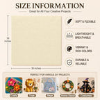 Ivory Large Felt Fabric 36" x 36", 1.4 mm Soft Felt Sheet, Nonwoven Fabric - Image 3