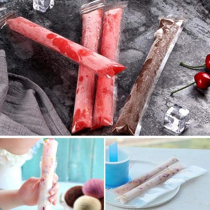 FEBSNOW 160 Disposable Ice Popsicle Mold Bags Freezer Tubes - Image 5
