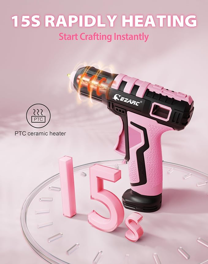 EZARC Cordless Hot Glue Gun, 15s Heating Fast Glue Gun Kit - Image 2