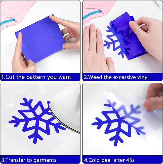 HTVRONT Heat Transfer Vinyl Blue HTV Rolls, HTV Vinyl - Image 6