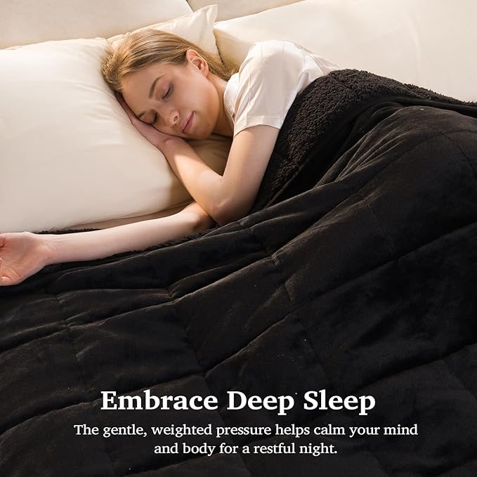 Sivio Weighted Blanket for Adult, 15 lbs Sherpa Heavy Throw - Image 2
