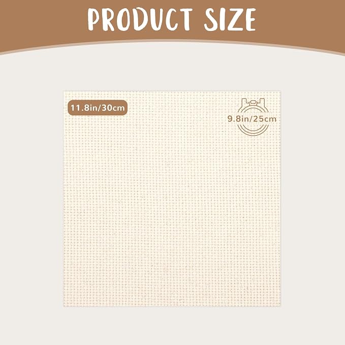 10 PCS Punch Needle Fabric | Pre-Cut Natural Cotton Tufting Cloth Monks Cloth - Image 2