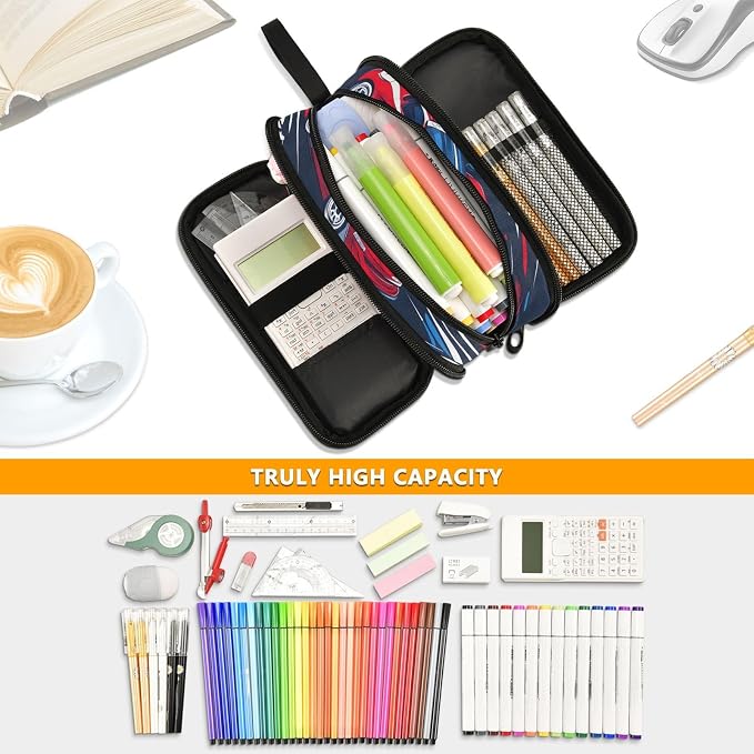 Sports Racing Cars Pencil Case Box Boys Girls Large Pencil Pouch Zipper - Image 2