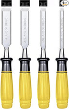 GREBSTK 4-Piece Ultra-Sharp Wood Chisel Set, CR-V Steel Beveled Blades by GREBSTK
