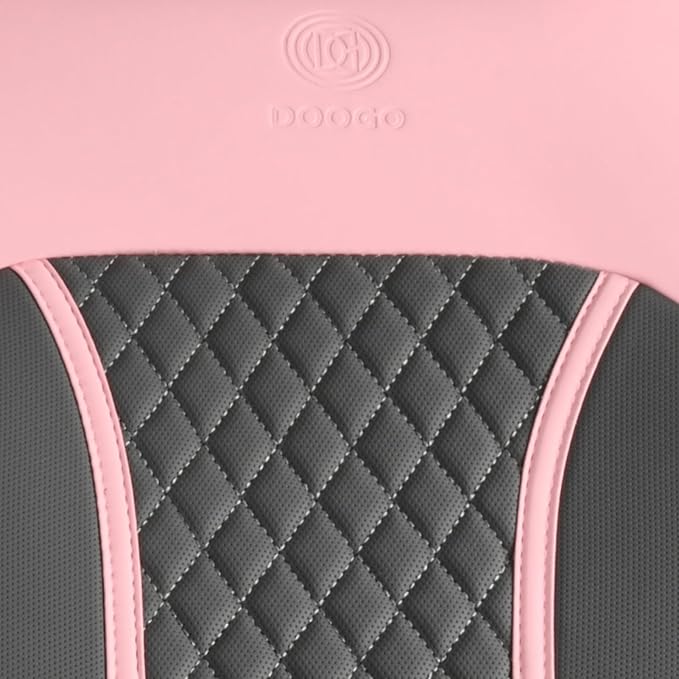 Doogo Seat Covers, Car Seat Covers, Breathable Front Seat Covers, Universal Non-Slip Seat Cushion Pink Automotive Seat Covers Accessories for SUV Sedan Truck Truck-Pink/Gary