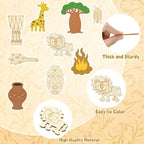 100 pcs Mixed Styles Grassland Animal Theme Unfinished Wooden Cutout Charms - Image 3