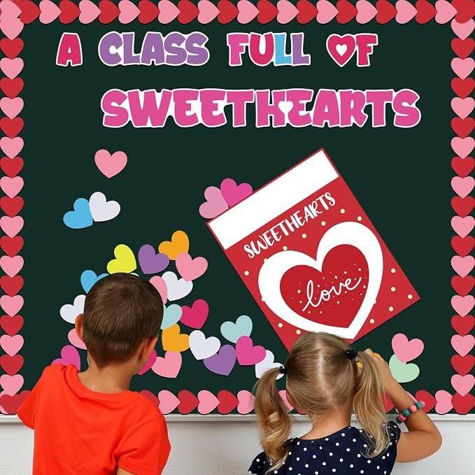 Valentine's Day Bulletin Board Set Valentine's Love Heart Classroom Decoration - Image 4